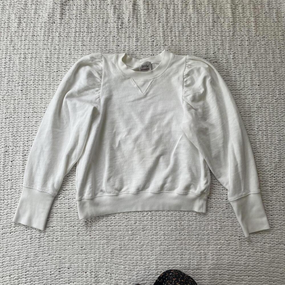 Littlemoon Women's Puff Sleeve Crewneck Sweatshirt - Size Large